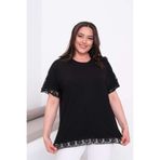 Esina Kadın Omuz ve Etek Ucu Dantel Detaylı Viskon Bluz