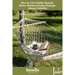 EsinÖz #Hamak Eko Örgü İp Tek Kişilik Hamak Bahçe Balkon Kamp Hamağı Ahşap Çubuklu Ekonomik Seri Bahçe Hamağı Dayanıklı ve Konforlu Kamp Hamağı
