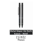 EsinÖz #Kalem Metal Süper Jel Refil Kalem Mavi Siyah Mürekkepli Jel Kalem Mat Siyah Metal Gövde Akıcı Yazımlı Mavi İmza Ve Ofis Kalemi Taktiksel Tasarım Basmalı Metal Mavi Siyah Kalem Hediyelik Özel Tasarım