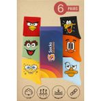 Esinti 6 Çift Uzun Pamuklu Renkli Desenli Çorap –unisex Kadın Erkek Çorap Seti (Kutulu) - Standart - Çok Renkli