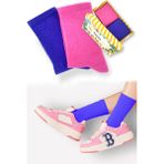 Esinti Erkek Çorap Kadın Çorap Spor Çorabı Renkli Soket Çorap Erkek Uzun Yazlık Ince Çorap - 36 - 42 - Pembe - Mor