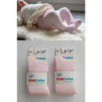 Esinti Fındık Bebe Yeni Doğan Pamuklu Bebek Külotlu Çorap 2 Çift Unisex Kız Bebek Külotlu Çorap - 0 - 6 Ay - Pembe