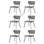 Esinti Metal Sandalye Renkli Ayak 6 Lı Set Cafe,Restaurant,Mutfak,Salon,Yemek Odası Sandalyesi Beyaz