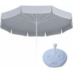Esk 10 Telli Plaj Balkon Bahçe Şemsiyesi Eğilebilir 200 cm Çap Bidon Dahil 001 - 2 x 2 m - Gri