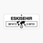 Eskişehir Gps Harita Sticker Oto Araba Yapıştırma 17CM yazı 108