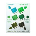 Eskişehir hobi sanat 10 Metre 6 Renk 1mm Mumlu Ip (toplam 60 Metre) Yeşil Renkler Kolye Takı Tasarım Tesbih Bileklik Ipi