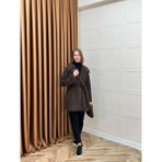 Eskişehir Mağazacılık 5523 Stilife Tüylü Yakalı Kaban - 42 - Kahve