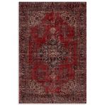 Eskitme Bordo Isparta Modeli Şönil Halı Kilim Yolluk Tasarım Çift Taraflı Makinada Yıkanabilir