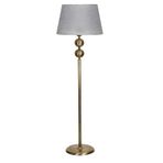 Eskitme Mat Gold 2 Top Metal Tek Ayaklı Lambader Rustik Modern Salon Dekoru