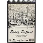 Eskiz Defteri A5 Spralli 50 Yaprak 1 Adet 100 Gr 148X210 Mm Sketch Book Ustten Acilmali Ezkiz Defteri