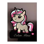ESL Decor Kişiye ve İsme Özel Unicorn Desenli Duvara Monte Edilebilen Aplik - USB Aç Kapa Anahtar ile Birlikte