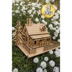 eslazerkesim Ahşap Minyatür Ev Maketi – Kendin Yap (DIY) Dekoratif Kit - 3D Puzzle