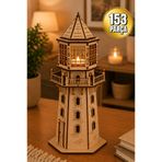 eslazerkesim Deniz Feneri Mumluk Diorama Maketi – Kılavuzlu Ahşap Hobi Seti - 3D Puzzle