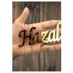 eslazerkesim Pleksi İsim Yazısı - 12x5 cm Kişiye Özel Kapı Süsü & Makrome Süsü (Gold/Gümüş)