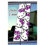 ESLEM Araba Direk Kaplama Folyosu Hello Kitty Çizgi Film Baskılı Araç Sütun Grafik Sticker 25x50cm 2 Adet
