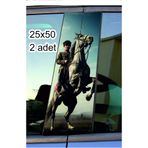 ESLEM Araç Kapı Direk Kaplama Folyosu Atatürk ve At Desenli Oto Sticker Sağ Sol Takım Seti 2 Adet 25x50 cm