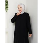 Eslemnur Çadır Taşlı Ferace - Siyah - 50