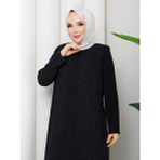 Eslemnur Elbise Yağmur Taşlı Anne Elbisesi - Siyah - 44