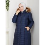 Eslemnur Içi Yünlü Kapitone Mont - 48 - Lacivert