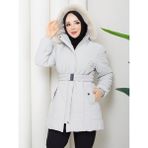 Eslemnur Nova Kumaş Şişme Mont 85CM - 46 - Krem