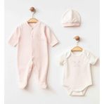 Eslenza TAVŞANLI TULUM BODY ŞAPKA SET Pembe