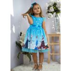 Esmaca Moda Kız Çocuk Açık Mavi Baskılı Elsa Elbise - 7 - 8 Yaş