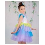 Esmaca Moda Kız Çocuk Elbise Renkli Katlı Model - 8 - 9
