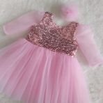 Esmaca Moda Kız Çocuk Uzun Tül Kol Elbise - 01P-Pembe - 8
