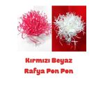 Esmay 1 Çift Kırmızı Beyaz Rafya Pon Pon 23 Nisan Kutlama Ponponu gnsRKFaz3179