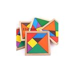 Esmay Ahşap Kare Tangram Zeka Oyunu Renkli 7 Parça 11x11 Cm gnsRKFaz2989