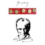 Esmay Atatürk Yaka Rozeti 5 Adet Sarı Renk