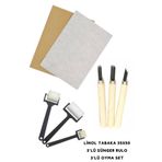 Esmay Linol Tabaka Muşamba Levha 2.5 mm 35x50 cm 3'lü Sünger Rolo Merdane Set