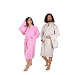 EŞMENOĞLU Alpkız 4 Lü Nakışlı Bornoz Seti Pembe Bej