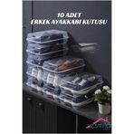 ESMİLA 10 Adet Erkek Ayakkabı Kutusu Şeffaf Düzenleyici Kutu Organizer 10 Lu Set