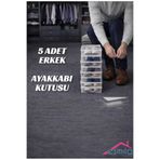 ESMİLA 5 Adet ERKEK Ayakkabı Kutusu Şeffaf Düzenleyici Organizer Ayakkabı Kutusu