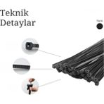 Esmo Home 100 Adet Kablo Bağı Siyah – Plastik Cırt Kelepçe Amerikan Kelepçe | Dayanıklı Kablo Toplama Bağı | Elektrik, Otomotiv, Ev ve Ofis Kullanımı Için Güçlü Plastik Kablo Bağı (Siyah, 2.5X200 Mm) - Option-1 - 0 - Siyah