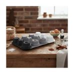Esmo Home 12 Bölmeli Silikon Muffin ve Kek Kalıbı Seti - Yapışmaz Silikon, Isıya Dayanıklı Pişirme Kabı - Modern Degrade Tasarım (2 Renk Seçeneği) (Modern Gri & Antrasit (Beyazdan Koyu Griye Geçişli Model)) - Option-1 - (ClearEyelets)Black-RadiantOrchid