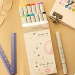 Esmo Home 12’li Çift Uçlu Alkol Bazlı Marker Kalem Seti – Brush + Chisel - -- - Option-1