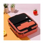Esmo Home 1392-2 Çelik Hazneli 3 Bölmeli Beslenme Kutusu Lunchbox Sefer Tası - Turuncu - Kestane Akaju - Option-1