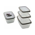 Esmo Home 3’lü Sızdırmaz Saklama Kabı Seti | 1600ML + 2800ML + 4600ML | Şeffaf Plastik Yemek Kabı | Gıda Saklama & Mutfak Organizer Kutusu | Mikrodalga ve Buzdolabı Uyumlu - 0 Siyah - Option-1