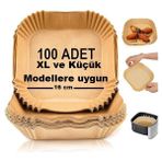Esmo Home Airfryer Pişirme Kağıdı Kare 100 Adet Hava Fritöz Parşömen Ithal Fırın Kağıdı Tek Kullanımlık Kağıt Fırın Fritöz Pişirme Kızartma Tavası Için Uygun 16 cm - Option-1