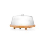 Esmo Home Bambum Hira - Cam Kapaklı Bambu Kek Fanusu 30 cm - Option-1 - 51R-Turuncu
