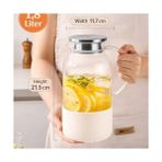 Esmo Home Borosilikat Cam Sürahi, 1.8 L, Ergonomik Kulp, Şeffaf, Servis Sürahisi, Detoks Sürahi - 1BW-Beyaz - --