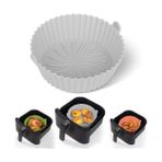 Esmo Home Buffer® Renkli Isıya Dayanıklı Yıkanılabilir Silikon Fırın ve Airfryer Yuvarlak Model Pişirme Matı 20 cm (Gri) - Option-1 - 001-Renkli