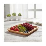 Esmo Home Deconox Bambu Lüx Kare Servis 30 * 30CM, Bambu Sunumluk & Çerezlik Kare Sunum Tabağı, Bambu Sunum Tabağı - Option-1 - 51R-Turuncu