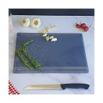 Esmo Home Decorıta Kanallı Cam Kesme Tahtası - Cam Kesme Tablası | (Füme Cam, 25CM x 35CM) - Ahşap