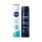 Esmo Home Dry Fresh Kadın Sprey Deodorant, 150 ml + Men Erkek Sprey Deodorant Deep Dimension Darkwood 150ML, 72 Saat Anti-Perspirant Koruma, Maskülen Koku - Option-1