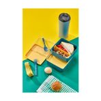 Esmo Home Envii Store Pratik ve Şık Beslenme Kutusu 2 Katlı Bölmeli, Kaşıklı ve Çatal Setli, Taşınabilir Gıda Saklama Kabı - Kestane Akaju - Option-1