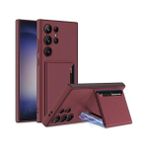 Esmo Home Galaxy S24 ile Uyumlu Kartlıklı Cüzdan Stand Olabilen Full Deri Kaplama Magnetic Özellikli Magsafe ile Uyumlu Premium Bordo - Option-1 - 001-Renkli