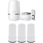 Esmo Home Greentech Water Seramik Filtreli Musluk Ucu Arıtıcı / 3 Adet Seramik Filtreli KARTUŞ/GW-D02P2 - 01-Mavi